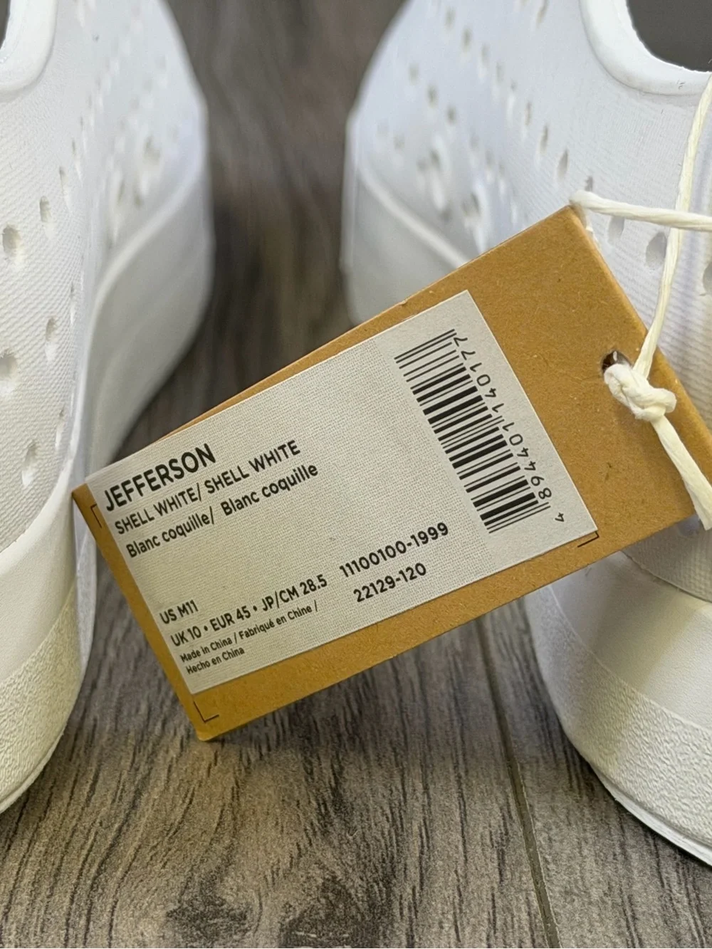 Native Shoes Jefferson Shell White Slip On EVA Sneakers Mens 11 EU 45 NEW